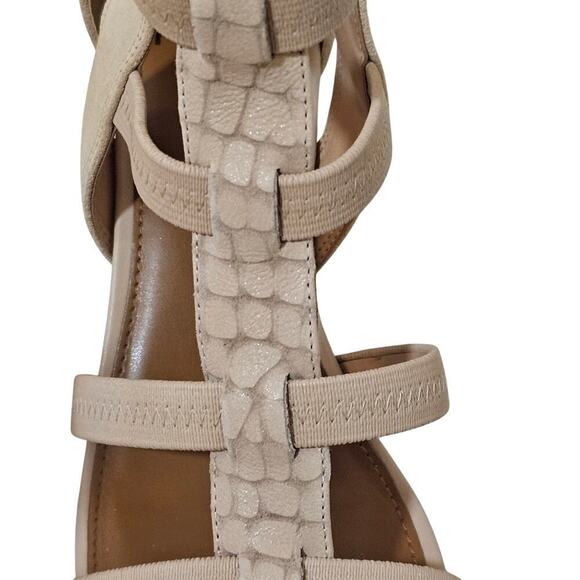 NWT Donald J. Pliner Leather Caged Strap Sandal w 2" heel. 8M SAND - Picture 10 of 13